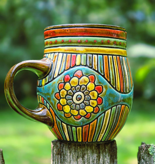 Rainbow Flower Mug