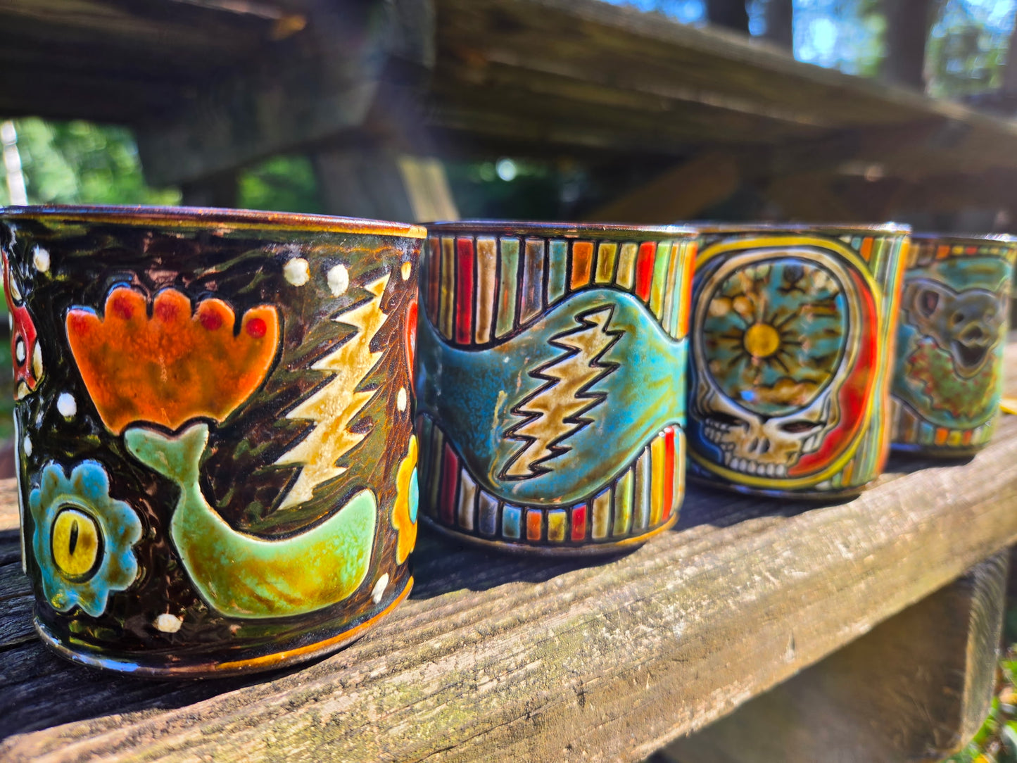 Set of 4 Dead themed espresso cups