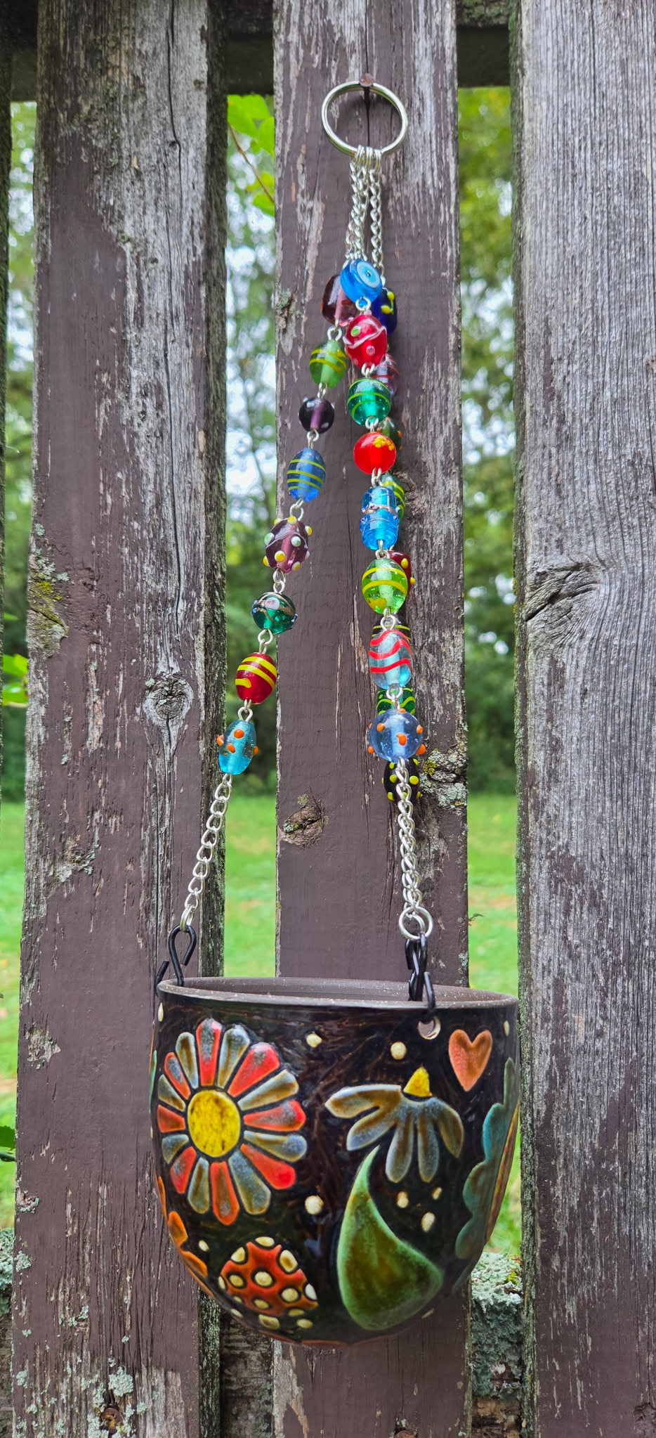 Small Mushroom Hanging Basket w/ drainage pot